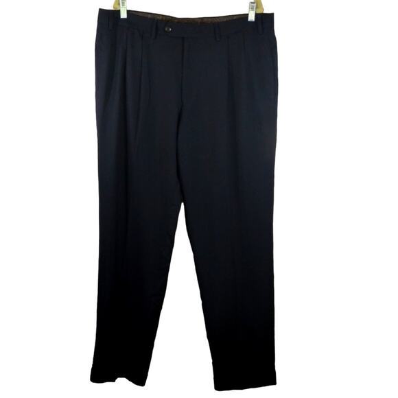 O Lauren Ralph Lauren Men's Navy Pleat Front Dress Suit Pants Size W38 x 32L - Picture 1 of 12